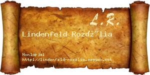 Lindenfeld Rozália névjegykártya